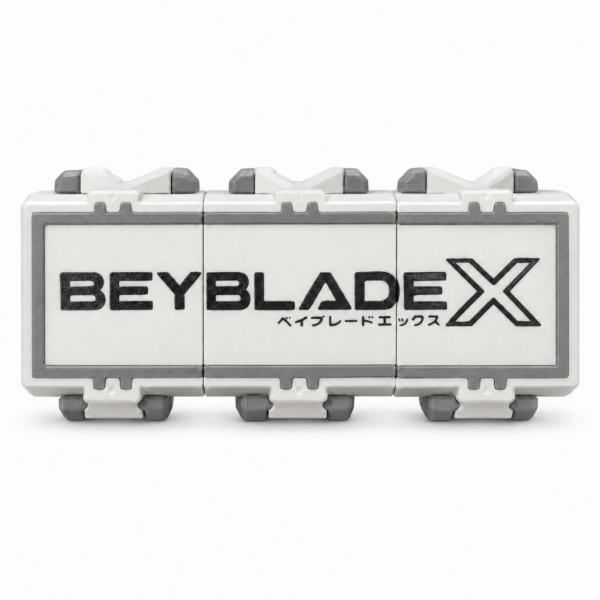 Basic Deckbox BeybladeX blanco y gris, vista frontal