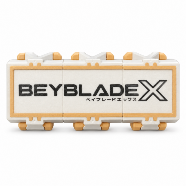 Basic Deckbox BeybladeX blanco y naranja, vista frontal